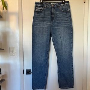 Rewash High Rise Vintage Reunion Straight Leg Blue Jeans 13/31